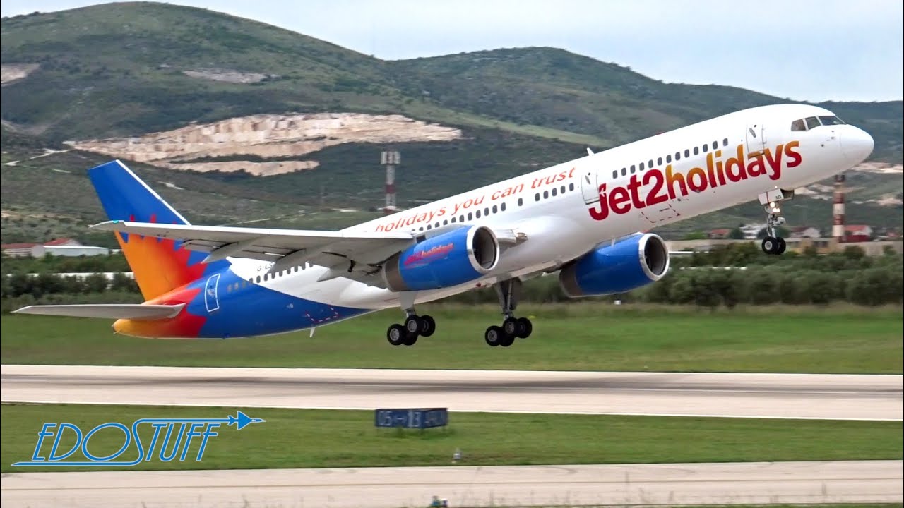 Jet2 Holidays - Boeing 757-200 G-LSAD - Takeoff Split Airport SPU/LDSP