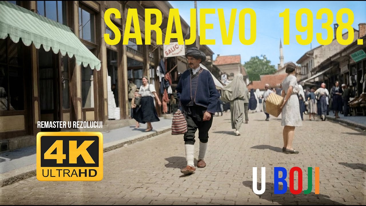 SARAJEVO 1938: Neverovatni snimci života pre 88 godina (4K Kolor)