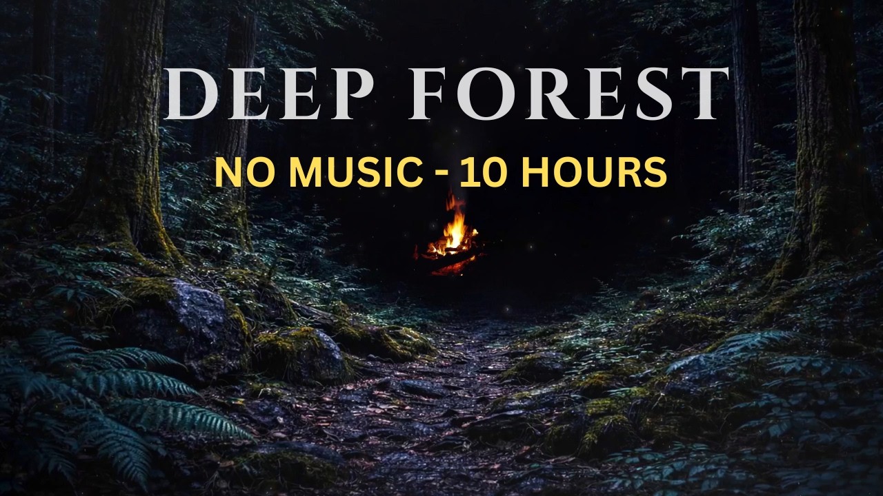 Night Forest campfire — No Music, 10 Hours (Deep Sleep)