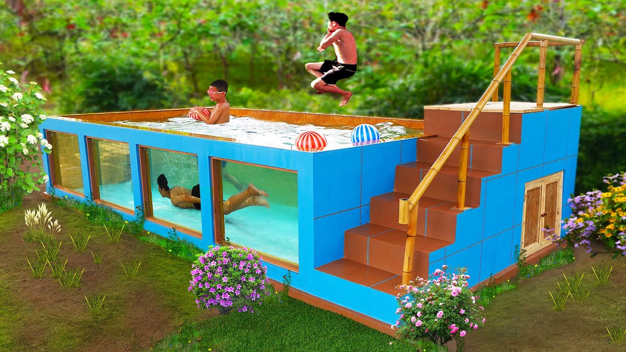 A cool summer with DIY swimming pool at home for my children