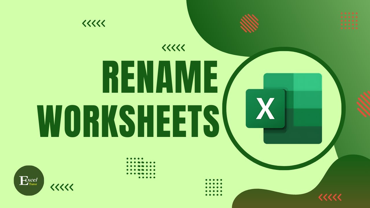 How to Rename Worksheets in Excel | Excel Tutorials No 20