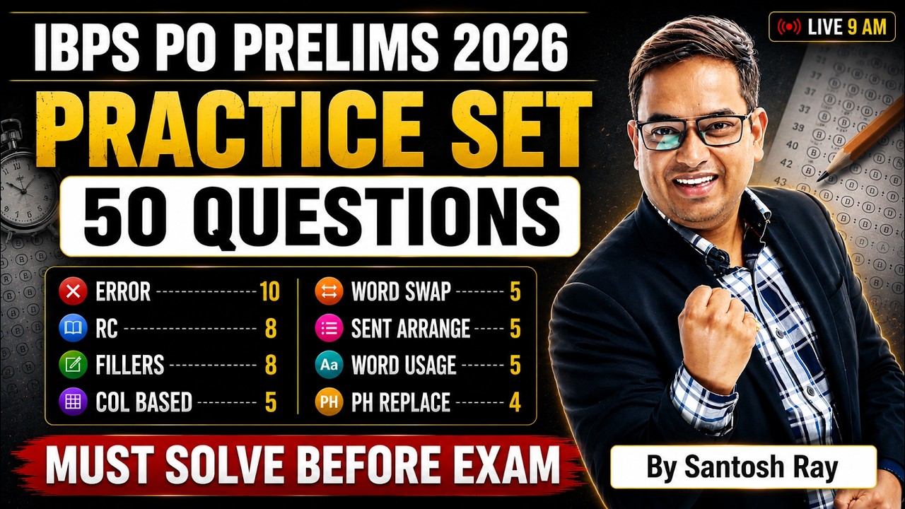 IBPS PO Prelims 2026 Practice Set | 50 Most Expected English Questions | Must Solve Before Exam
