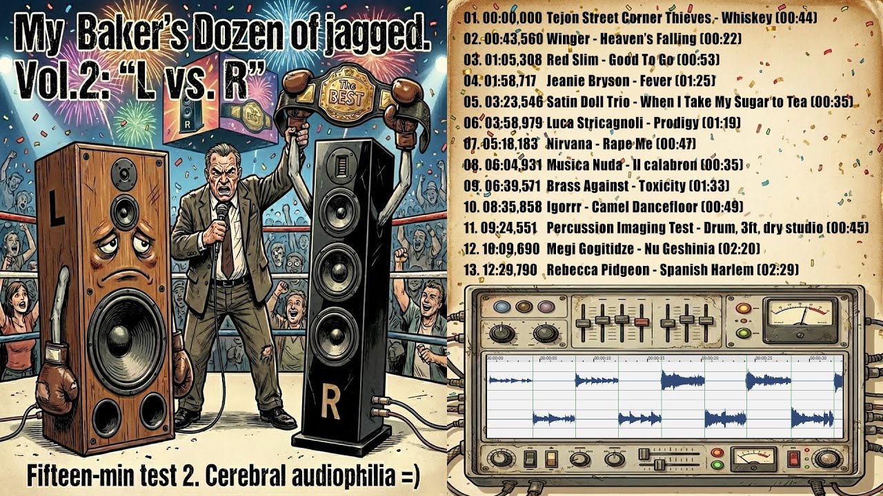 My Baker's Dozen of jagged. Vol.2: "L vs. R". Fifteen-min test. Cerebral audiophilia =)