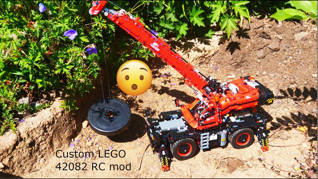 LEGO 42082 RC mod with 7 motors lifts 1,25kg? Most powerful LEGO Crane ever?