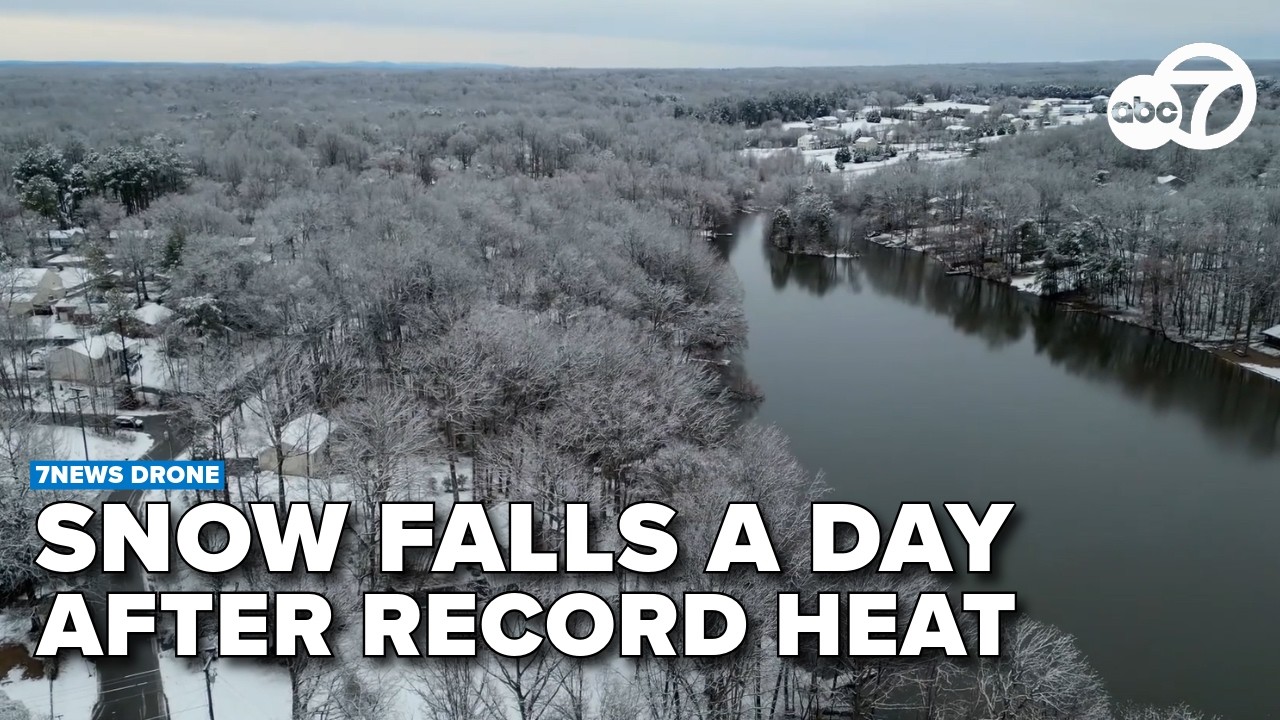 Snow fell in Virginia just a day after record heat for the area