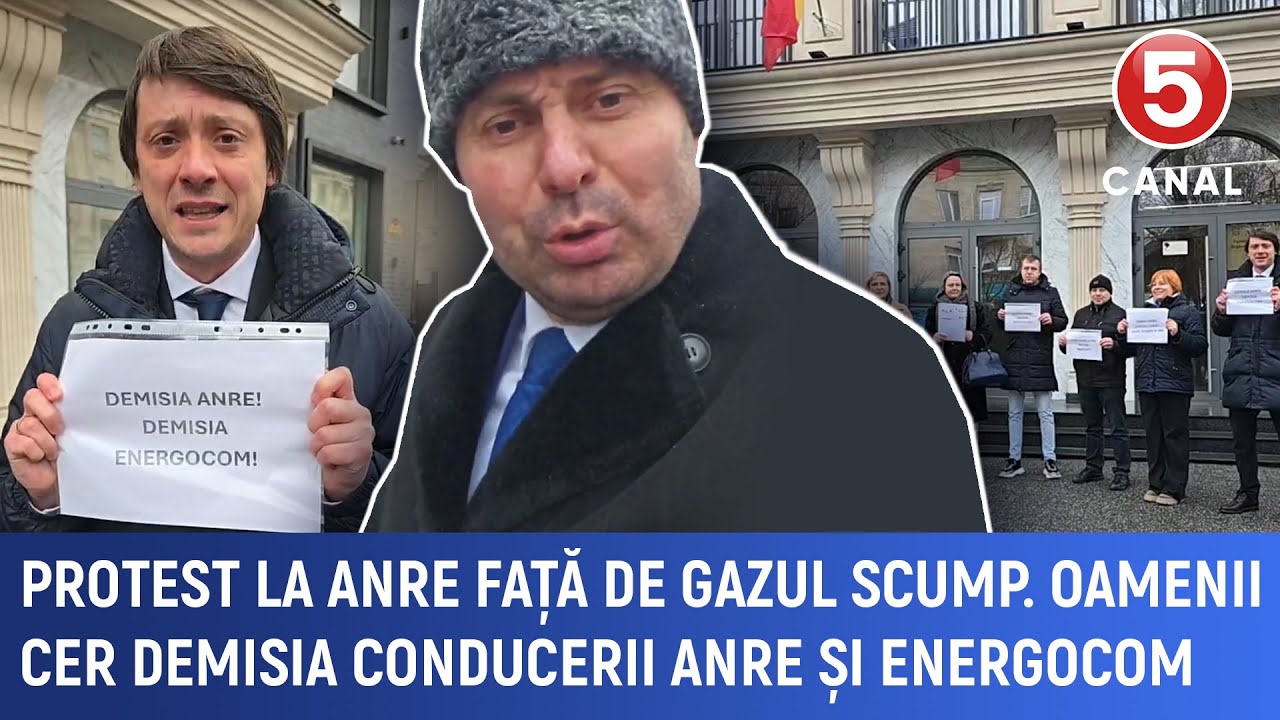 Protest la ANRE față de gazul scump. Oamenii cer demisia conducerii ANRE și Energocom