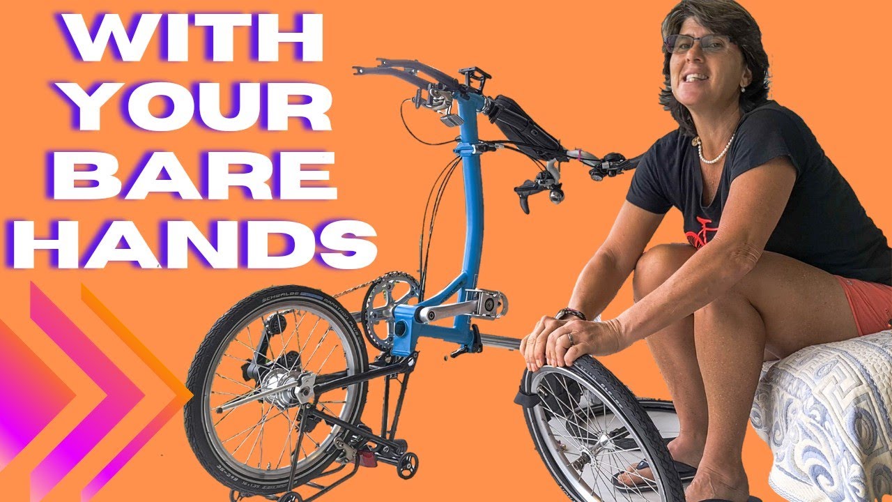 With NO TOOLS ! How to fit a Marathon Bike Tire on your Brompton