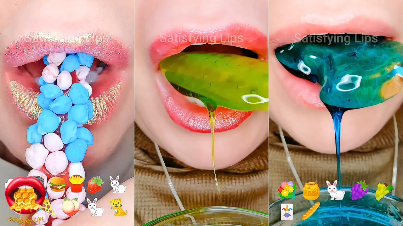 20 Minutes Satisfying ASMR Eating Emoji Food Challenge Compilation Mukbang 먹방