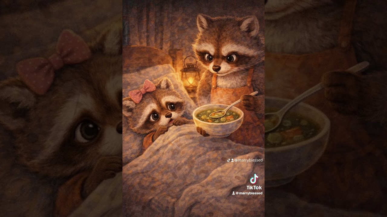 The Little Raccoon Who Didn&rsquo;t Want Soup&hellip; 🥺🍲 | Bedtime Story
