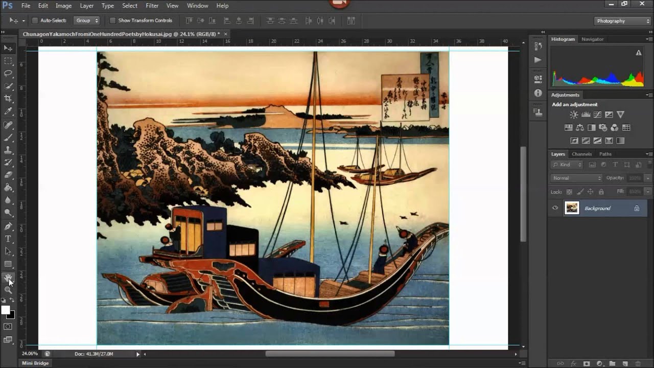 Preparing an image file for printing onto a canvas wrap