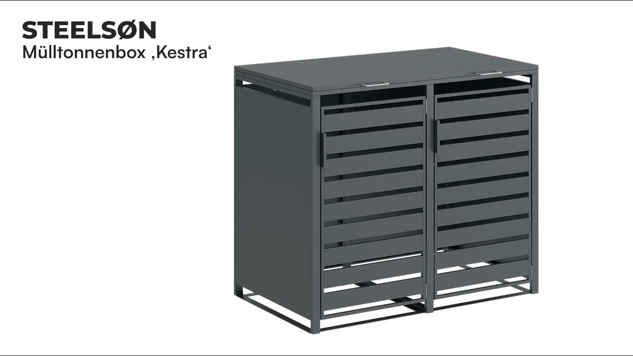 Aufbauvideo f&uuml;r STEELS&Oslash;N Kestra M&uuml;lltonnenbox f&uuml;r 2 Tonnen