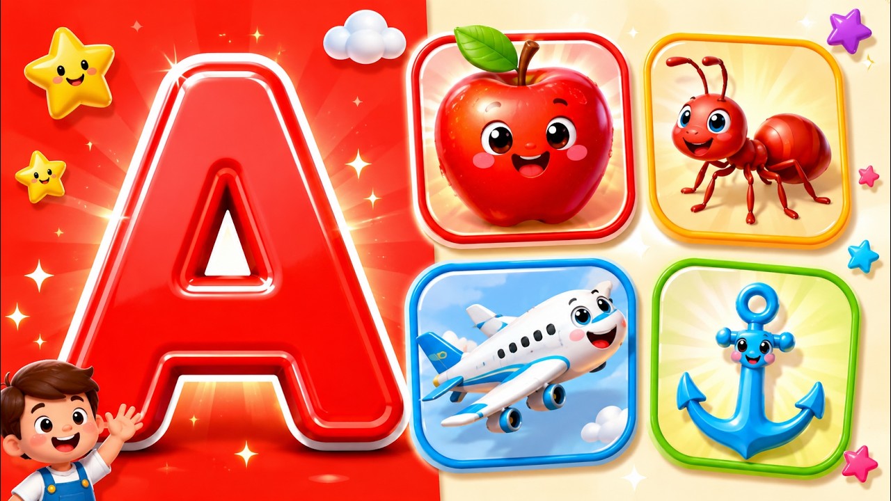 A to Z Alphabet with 4 Objects Each | English Vocabulary for Kids