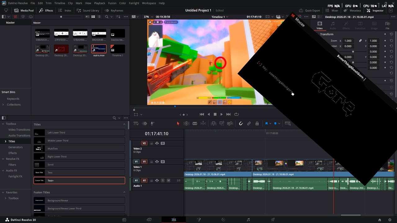 How To Make a Da Hood Montage...(using davinci resolve)
