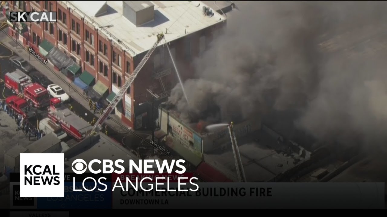 Firefighters battle major emergency fire at downtown Los Angeles business