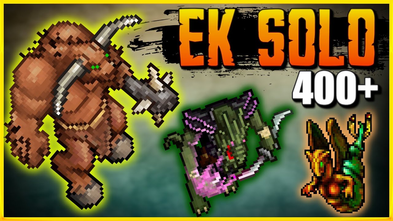 PART 2 - TIBIA - EK SOLO 400+  5 LOCAIS PARA CAÇAR SOLO PARA EXP E PROFIT