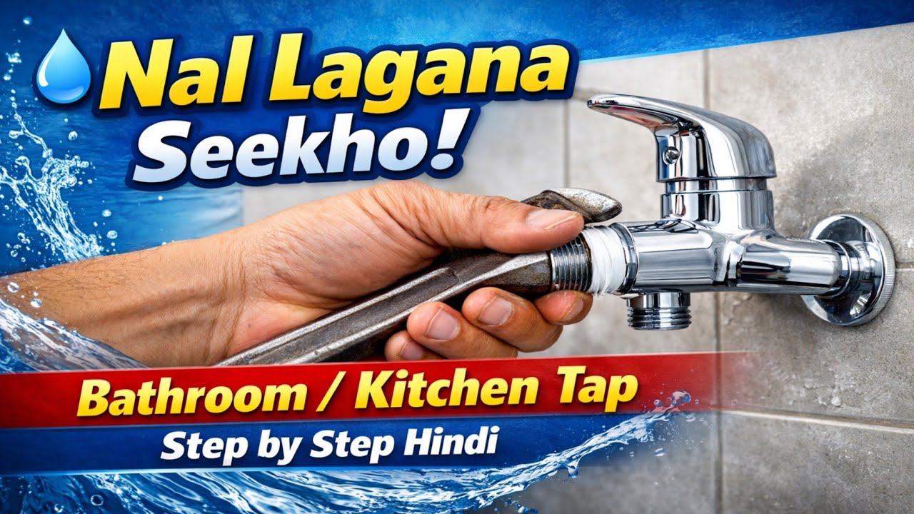 Water Tap Installation | Nal Kaise Lagaye Step by Step Hindi | Bathroom / Kitchen Tap Fitting
