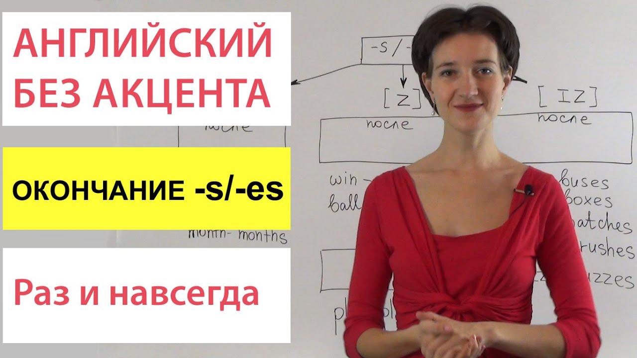 Окончание -s/es. Произнесение множественного числа существительных. Английский язык без акцента.
