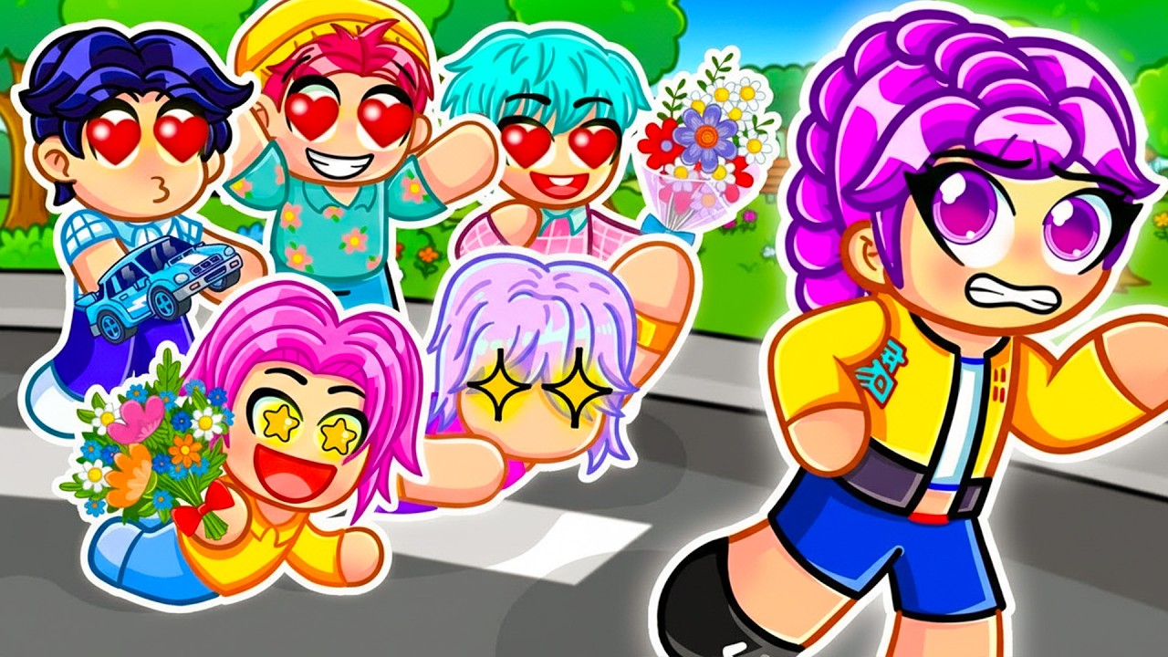 RUMI Is CHASED by 5 BOYS in Roblox! | Kpop Demon Hunters