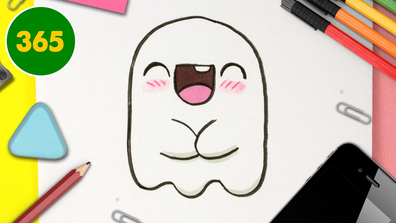 COMO DESENHAR FANTASMA KAWAII