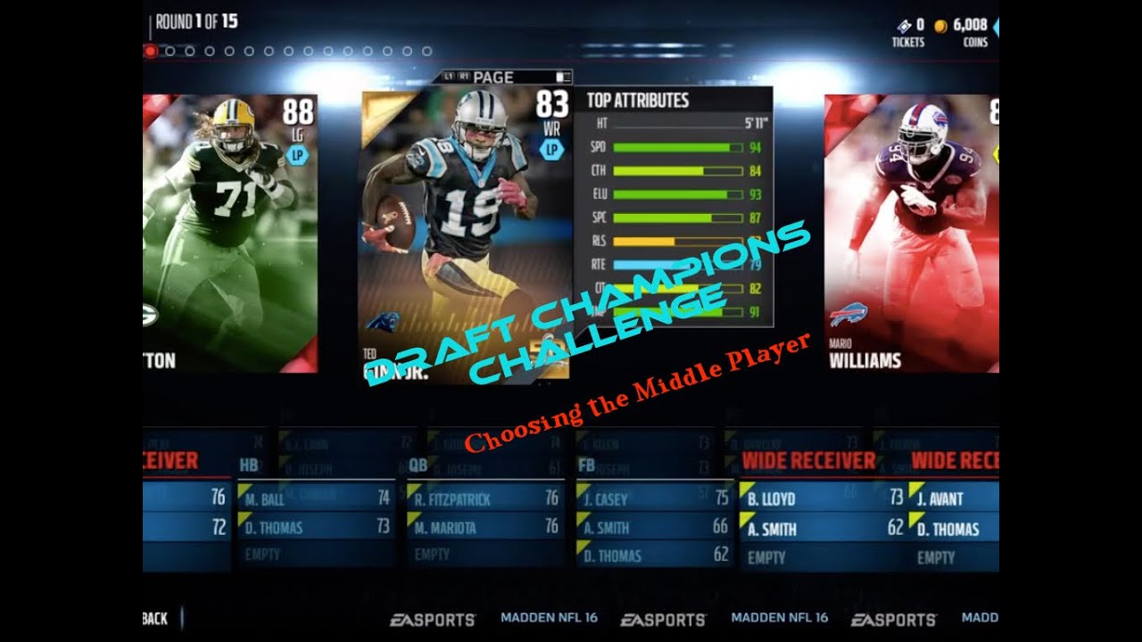 Draft Champions Challenge! Choosing the Middle Player Only!