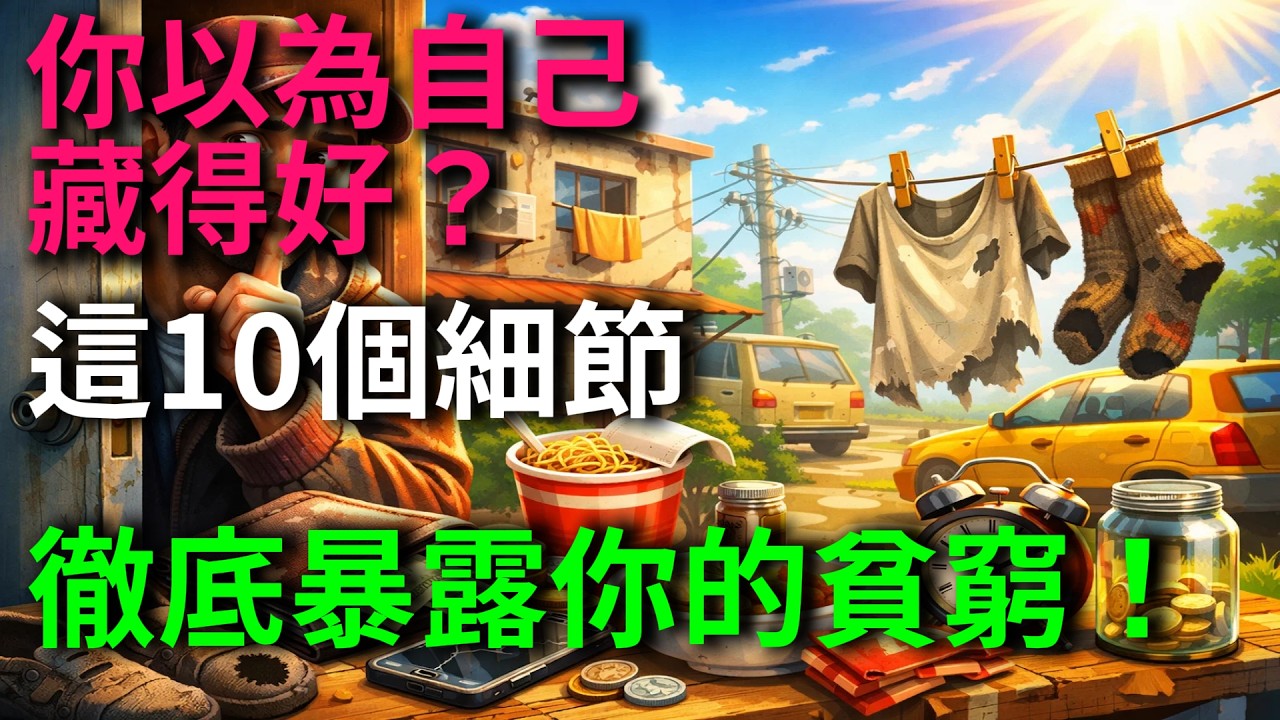 以為自己藏得很好？這10個日常細節，徹底暴露你的貧窮！正視這些細節，戒掉偽富裕，才有機會真正擺脫困境，活得體面、從容、有底氣。