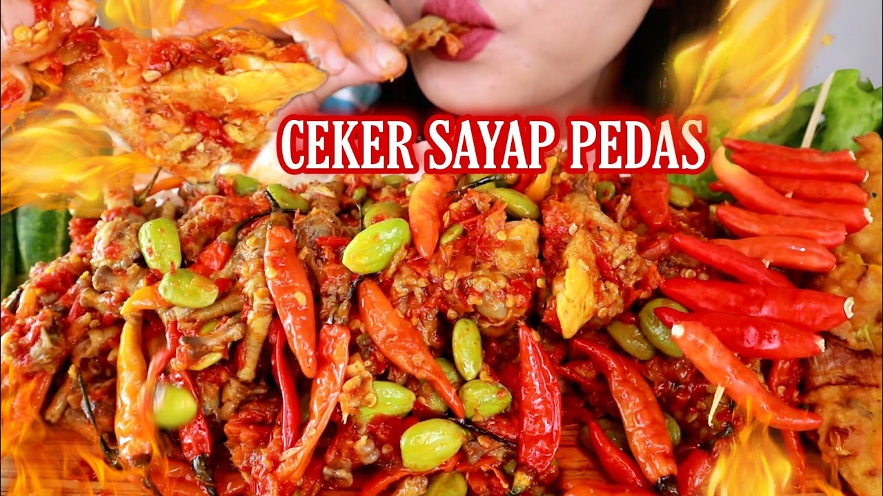ASMR CEKER SAYAP SUPER PEDAS + BAKWAN JAGUNG ENDULL  | ASMR MUKBANG INDONESIA