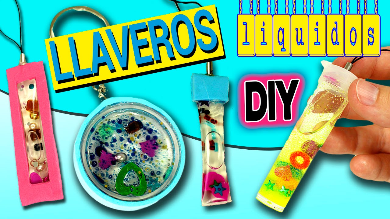 LLAVEROS o colgantes LIQUIDOS * Llaveros y collares CASEROS