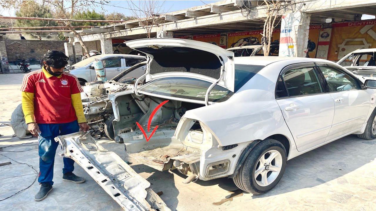 Most Incredible Process Toyota Corolla back penal Repair in The  Local workshop