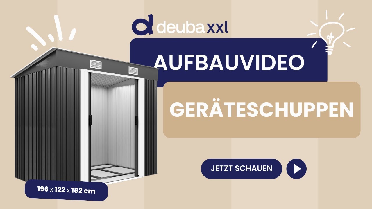 Aufbauvideo - GARDEBRUK® Gerätehaus aus Metall 196x122x182cm