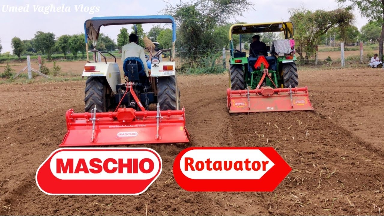 Maschio Rotavator 6 Feet 54 Blade | NewHalland 3230 And JhonDeer 5045 Tractor | Umed Vaghela Vlogs