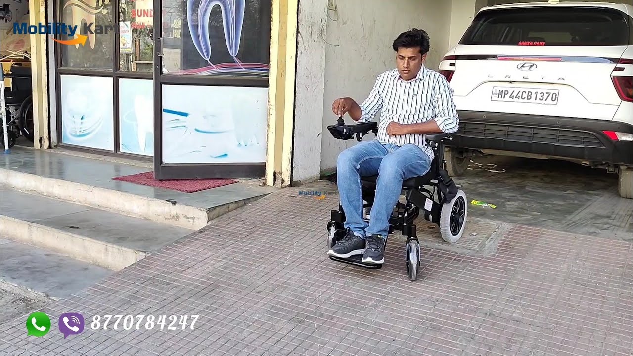 Ramp Demonstration EVOX Electric Wheelchair WC-109A Fully Automatic With Remote and Joystick