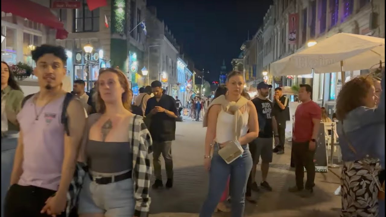 [4K] Montréal 2024|OLD Montréal NIGHTLIFE WALKING TOUR|Montréal RESTAURANTS AND BARS|#nightlife #mtl