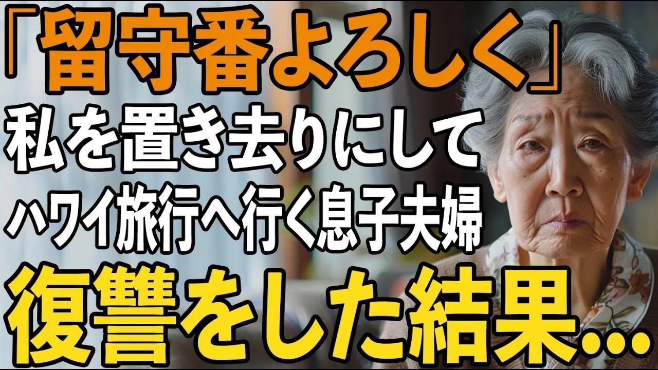「家でお留守番よろしく」家族旅行で私だけ偽の集合時間を教え、置き去りにする息子夫婦。スマホを確認すると”信じられない事実”が発覚→復讐した結果...【シニアライフ】【60代以上の方へ】