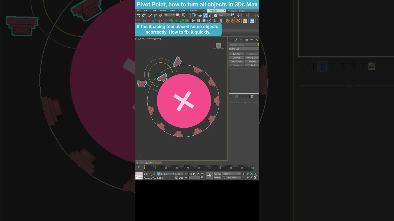 Mastering Pivot Point: Achieving Precise Object Rotation in 3ds Max  #3dsmax #tips #pivotpoint