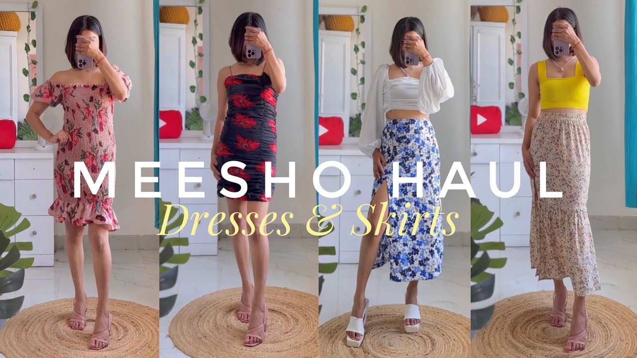 Meesho Dress & Skirt Haul | Cheapest Dresses on Meesho | Denim Skirt, Slit Skirt,