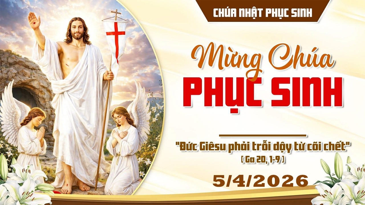 Th&aacute;nh Lễ Trực Tuyến H&ocirc;m nay | Ch&uacute;a Nhật - Mừng Ch&uacute;a Phục Sinh |  5 / 4 / 2026 | Trực Tiếp Th&aacute;nh Lễ