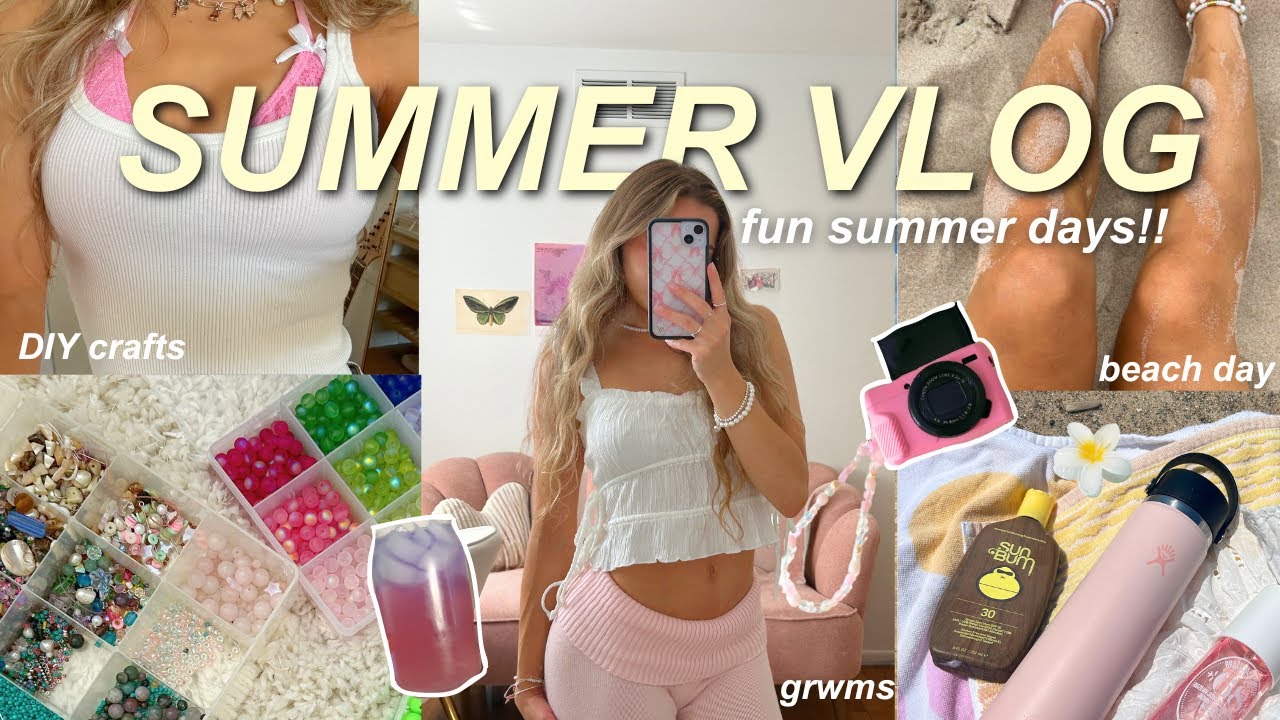 FUN SUMMER VLOG🏝️👙aesthetc DIYS, beach days, & sunflower field