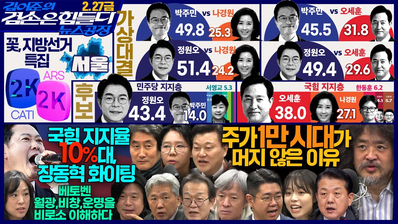 김어준의 겸손은힘들다 뉴스공장 2026년 2월 27일 금요일 [김병주, 여론조사, 홍사훈, 노영희, 주진우, 신용한, the살롱, 보이스피싱, 금요음악회(임현정)]