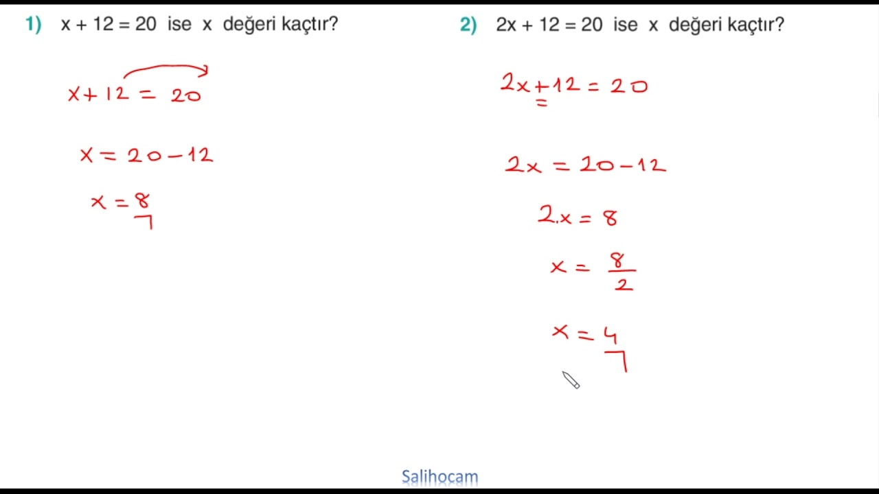 En Temelden Matematik Ders 3 - x ten korkan kalmasın