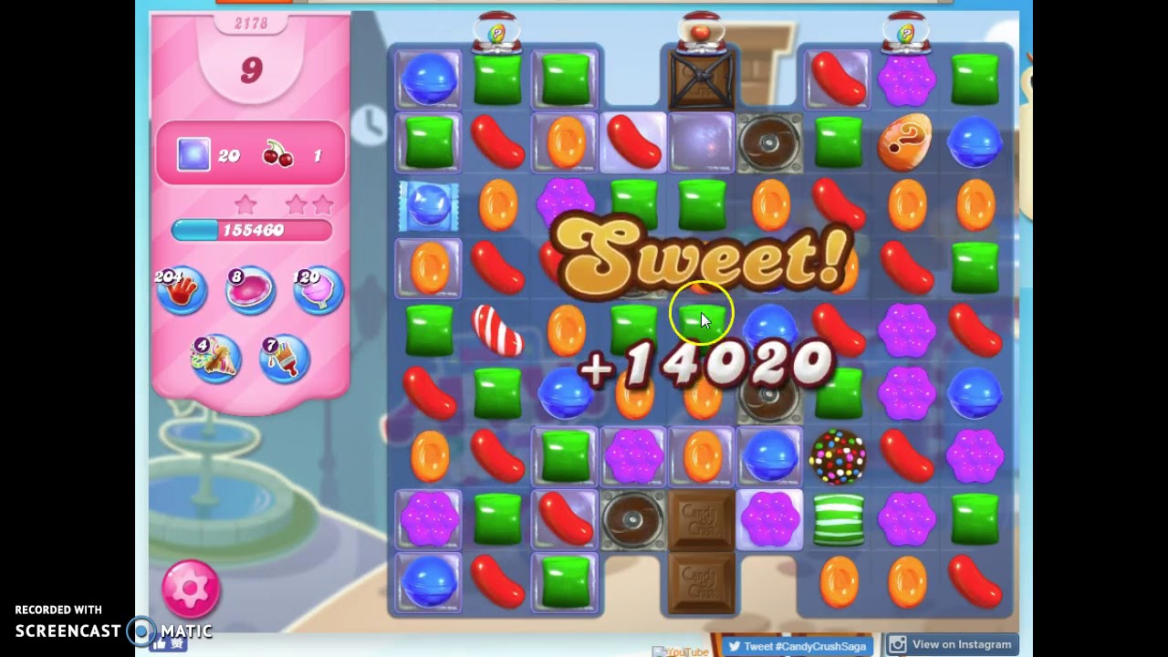 Candy Crush Level 2178 Audio Talkthrough, 1 Star 0 Boosters