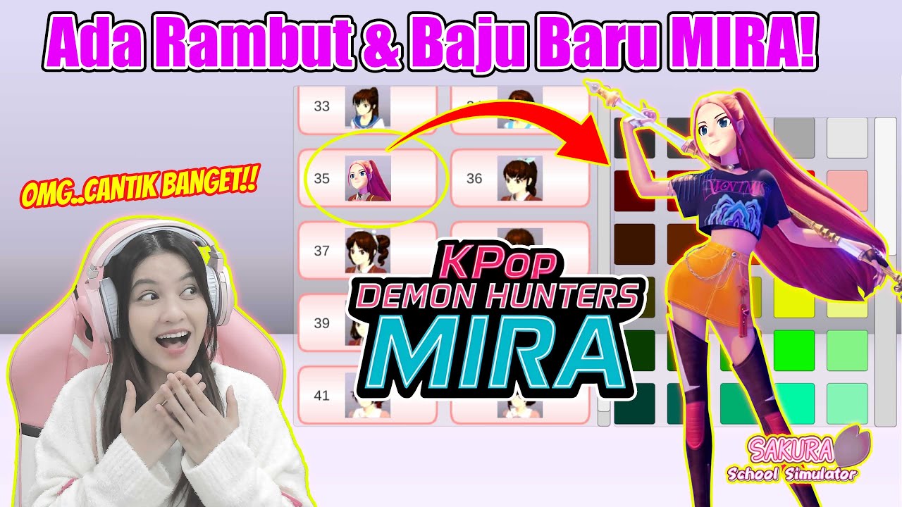 WOOWWW...ADA RAMBUT & BAJU BARU MIRA KPOP DEMON HUNTER!! SAKURA SCHOOL SIMULATOR-PART 1035