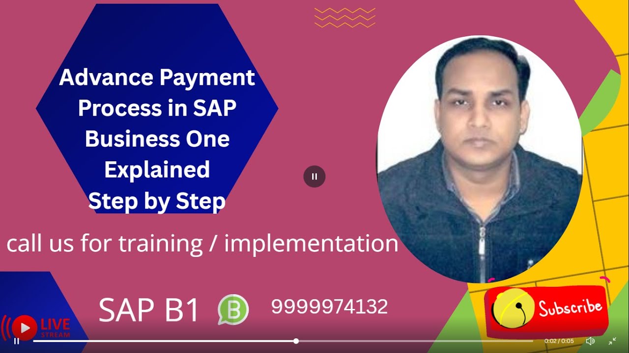 Advance Payment Process and upload COA in SAP Business One Explained Step by Step Live Streaming
