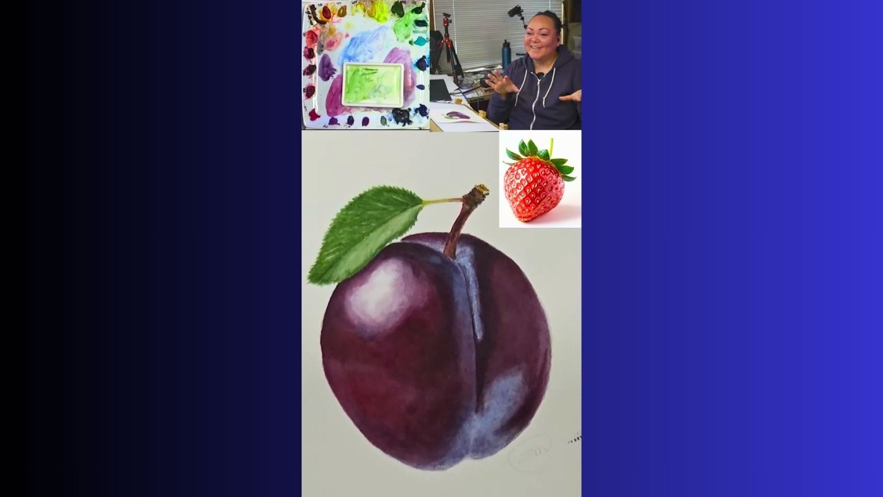 Watercolor Wizardry In-Studio Hang Out - Italian Plum Day 3 Hyper-Realistic  Livestream