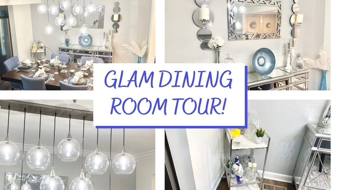 GLAM DINING ROOM TOUR! SMALL SPACE! Z Gallerie, HomeGoods, West Elm!