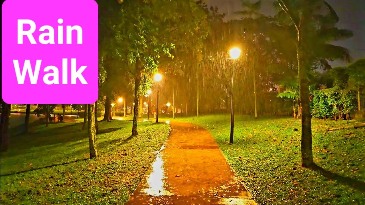 Walking in the Rain (Vid-89) at Taman Tasik Ampang Hilir in Kuala Lumpur, Malaysia.