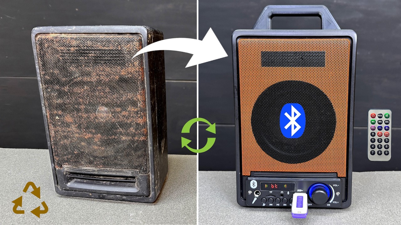 DIY/ Restauración de un viejo Altavoz  +  instalación De bluetooth  Portátil
