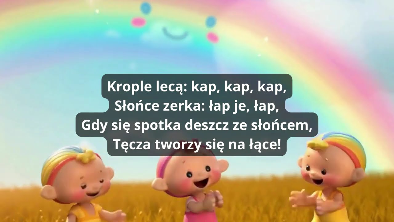 Tęcza i kolory – wesoła piosenka edukacyjna dla dzieci - tęcza po deszczu na niebie - przedszkole