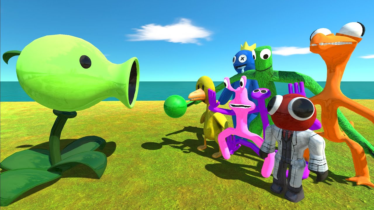 Peashooter Resists Rainbow Friends Attacks - ARBS