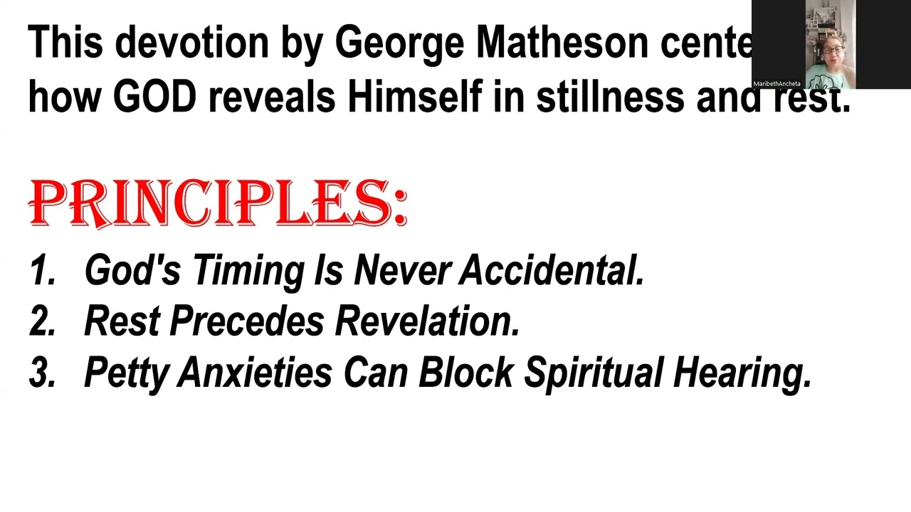 JANUARY 15/ STILLNESS AND REST | SIS. MARIBETH ANCHETA