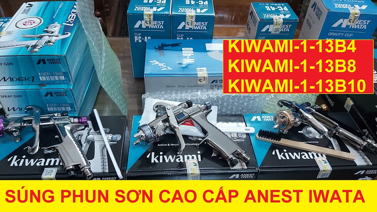 03 D&ograve;ng s&uacute;ng phun sơn cao cấp Anest Iwata Kiwami1-13B4 Kiwami1-13B8 Kiwami1-13B10